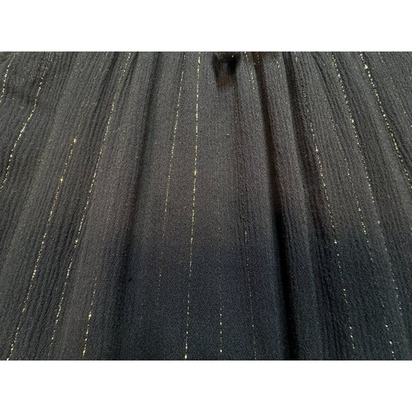 A New Day Womens Maxi Dress Size XS Black Gold  Metallic Stripes Sleeveless - Picture 5 of 16